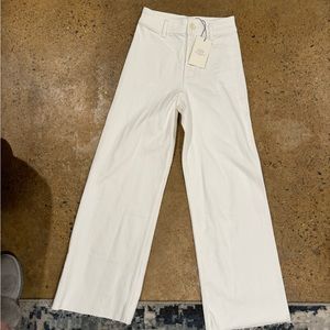 Miou Muse - Straight Wide Leg Denim Pants | size: Small |